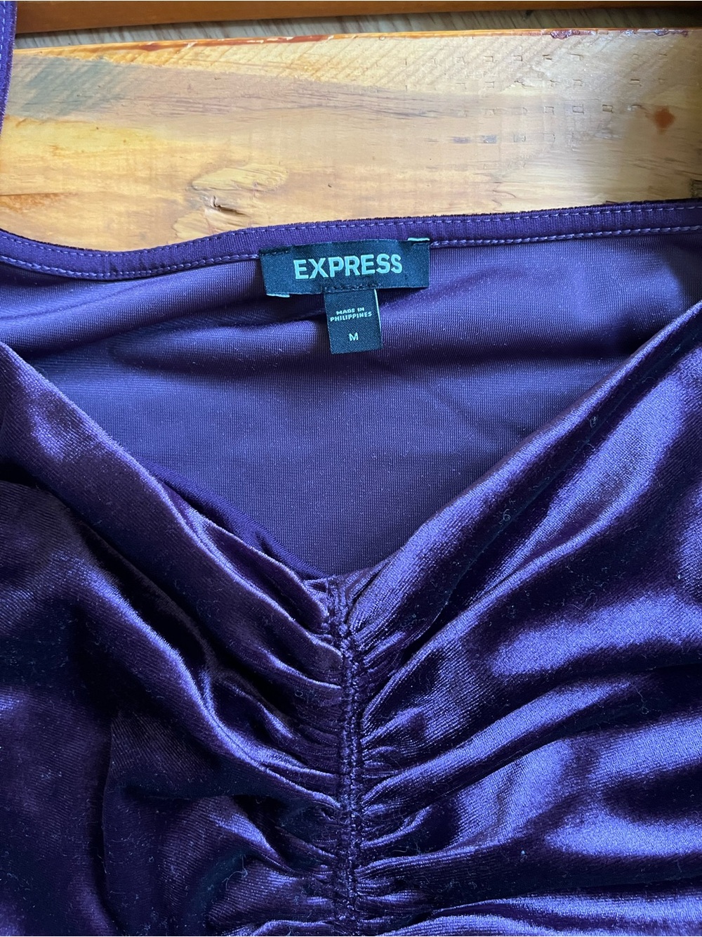 Express Satin Ruched Slip Dress - Purple